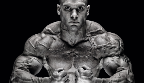 Bodybuilder doing most muscular